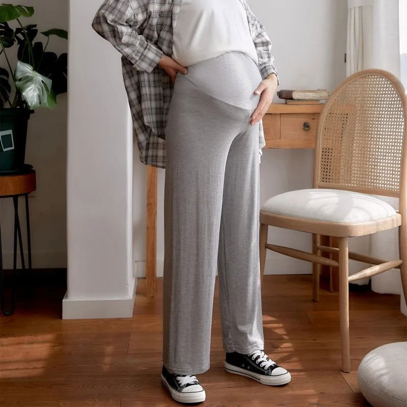Outerwear with A Straight and Drooping Feel  New Maternity Clothing Pregnant Women's Wide Leg Pants for Spring and Autumn - Slobuy