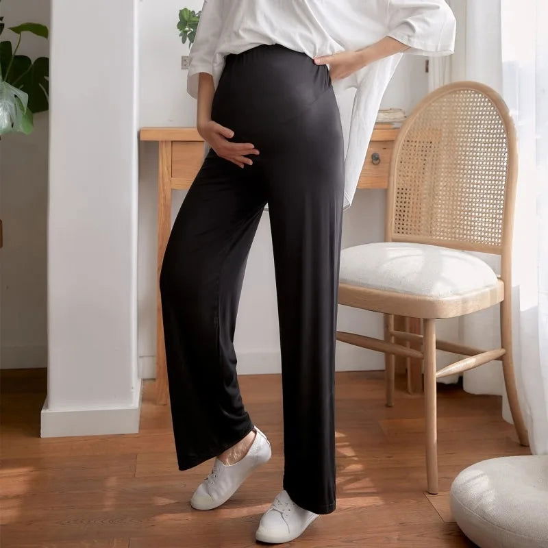 Outerwear with A Straight and Drooping Feel  New Maternity Clothing Pregnant Women's Wide Leg Pants for Spring and Autumn - Slobuy