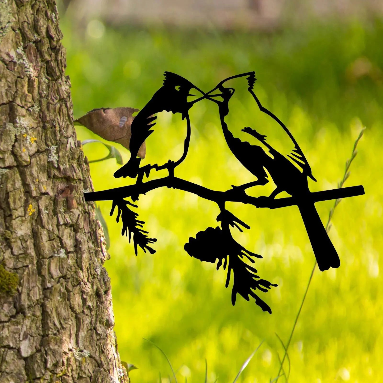 Metal Birds Yard Decor for Tree, Metal Raven/Owl,Steel Art, Garden Sculpture, Outdoor Decorations, Backyard Art, Silhouette Art - Slobuy