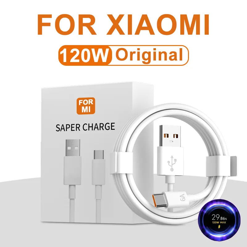 PD3.0 120W 6A USB Type C Cable Charger Fast Charging Type-C For Xiaomi Mi 12 11 10 Pro Poco Redmi Note K30S Phone Accessories - Slobuy