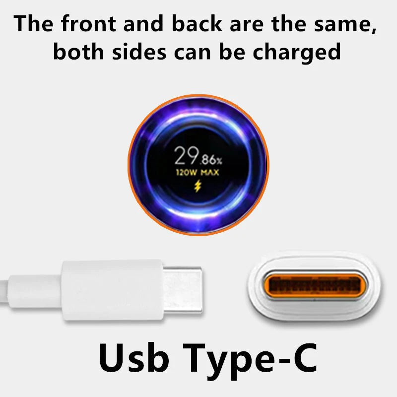 PD3.0 120W 6A USB Type C Cable Charger Fast Charging Type-C For Xiaomi Mi 12 11 10 Pro Poco Redmi Note K30S Phone Accessories - Slobuy