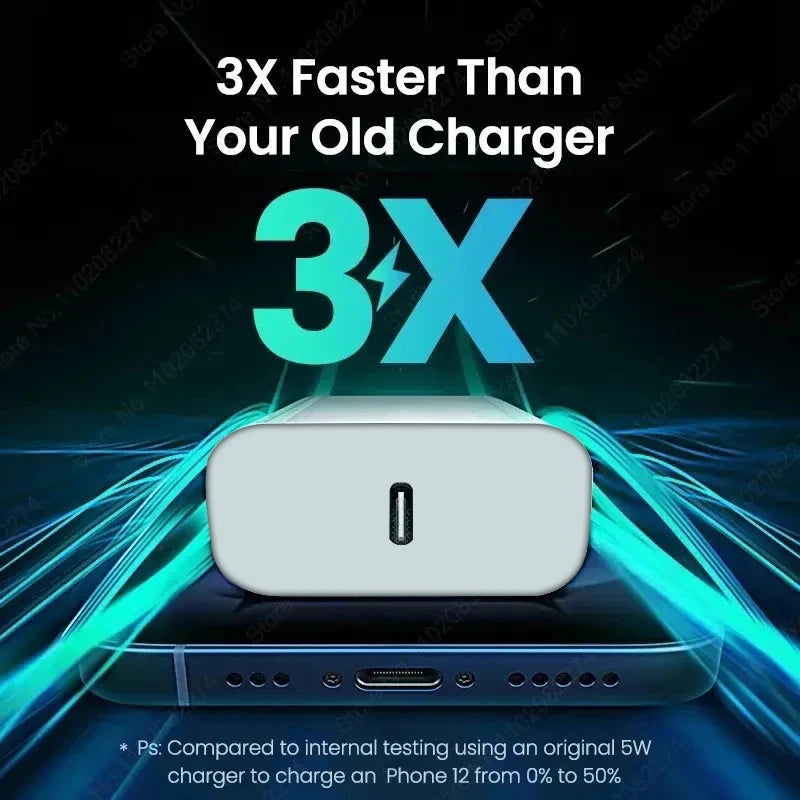 PD 30W Fast Charger For Apple iPhone 14 11 12 13 15 Pro Max Fast Charging Cable For iPhone 15 14 Plus Charger Phone Accessories - Slobuy
