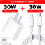 PD 30W Fast Charger For Apple iPhone 14 11 12 13 15 Pro Max Fast Charging Cable For iPhone 15 14 Plus Charger Phone Accessories - Slobuy