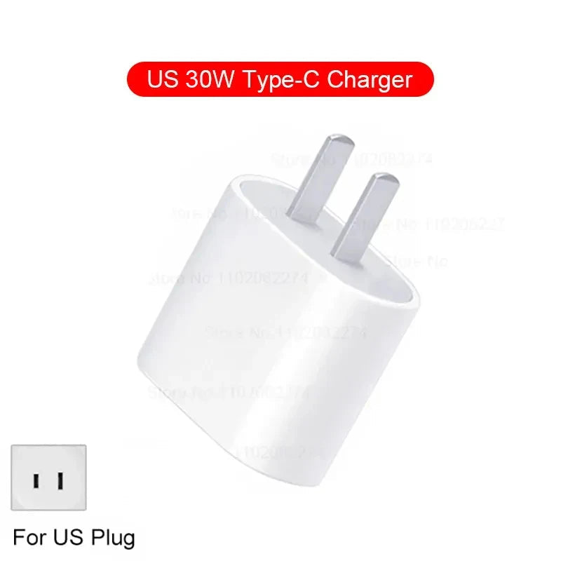 PD 30W Fast Charger For Apple iPhone 14 11 12 13 15 Pro Max Fast Charging Cable For iPhone 15 14 Plus Charger Phone Accessories - Slobuy