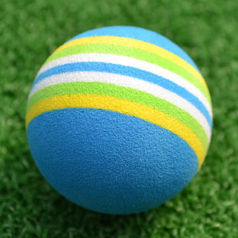 PGM 10pcs Rainbow Stripe Foam Sponge Golf Balls Swing Practice Training Aids Ball 38mm Indoor Practice Ball Golf Stuff Q007 - Slobuy