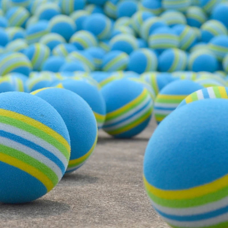 PGM 10pcs Rainbow Stripe Foam Sponge Golf Balls Swing Practice Training Aids Ball 38mm Indoor Practice Ball Golf Stuff Q007 - Slobuy