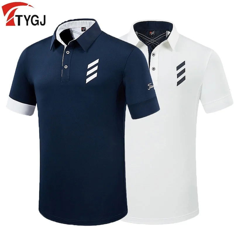 PGM Golf T-shirt Men's Shirts Summer Short Sleeve Tops Male Breathable Elastic Uniforms Golf Clothing Size M-XXL - Slobuy