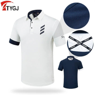 PGM Golf T-shirt Men's Shirts Summer Short Sleeve Tops Male Breathable Elastic Uniforms Golf Clothing Size M-XXL - Slobuy