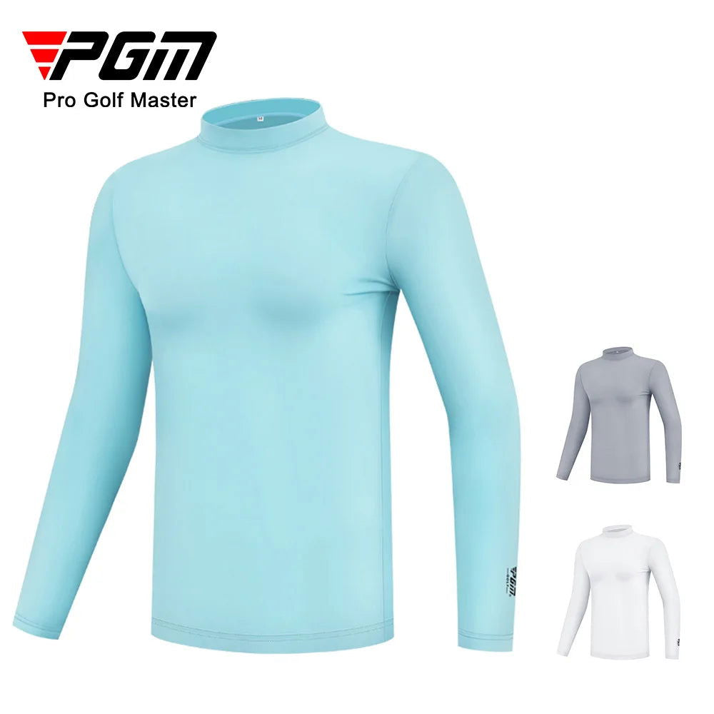 PGM Men's Sun Protection Golf Shirt Underwear Long Sleeve Cooling Ice Silk T-shirts Anti-UV Soft Apparel For Men YF202 - Slobuy