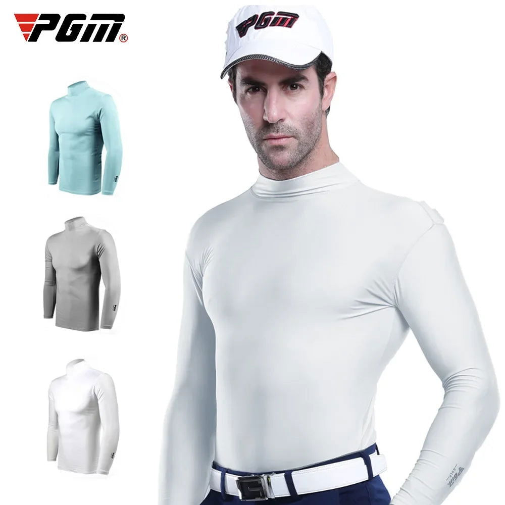 PGM Men's Sun Protection Golf Shirt Underwear Long Sleeve Cooling Ice Silk T-shirts Anti-UV Soft Apparel For Men YF202 - Slobuy