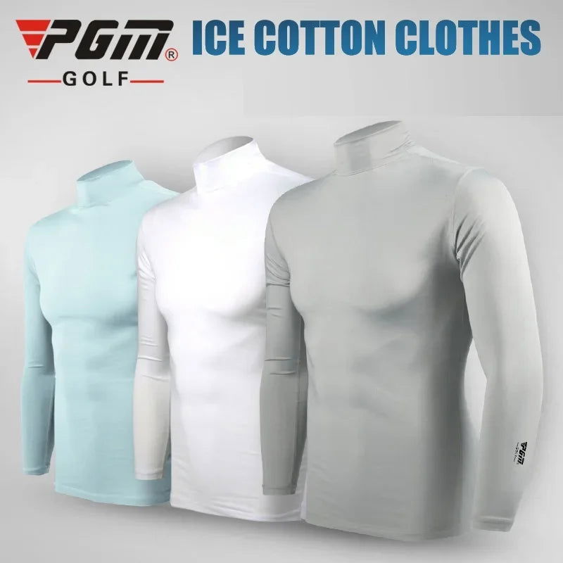 PGM Men's Sun Protection Golf Shirt Underwear Long Sleeve Cooling Ice Silk T-shirts Anti-UV Soft Apparel For Men YF202 - Slobuy