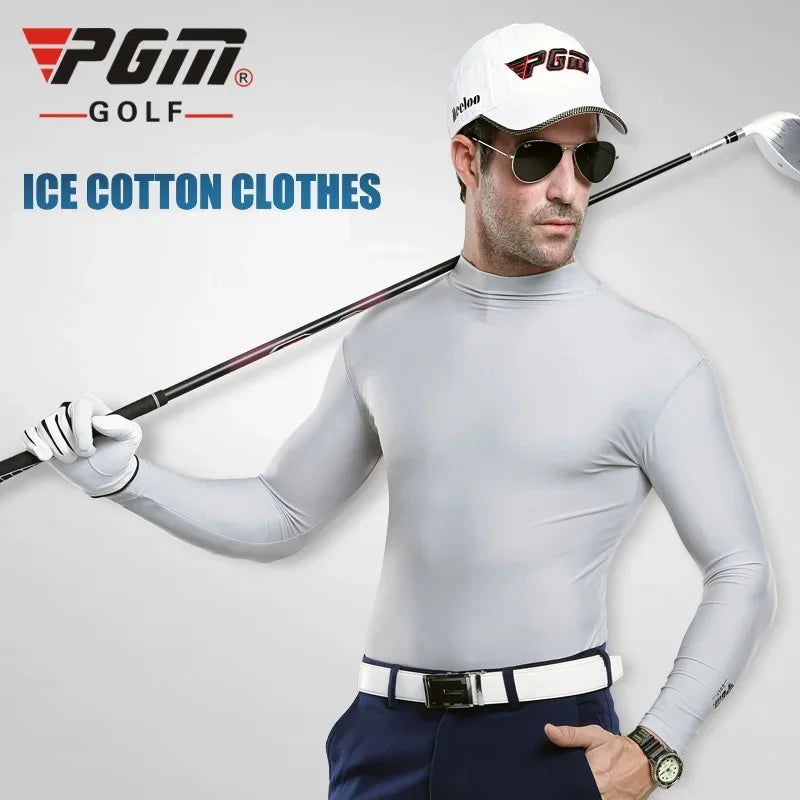 PGM Men's Sun Protection Golf Shirt Underwear Long Sleeve Cooling Ice Silk T-shirts Anti-UV Soft Apparel For Men YF202 - Slobuy