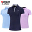 PGM Summer Women Golf Short Sleeved T Shirts Ladies Sports Slim Clothes Quick Dry Breathable Tennis Clothing YF486 - Slobuy