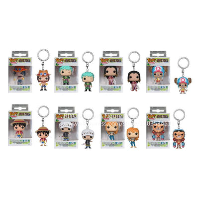 POP Keychain One Piece Figure Luffy ZORO Chopper AISI Luo Luffytaro Action Collection Model Toys Brinquedos For Christmas Gift - Slobuy