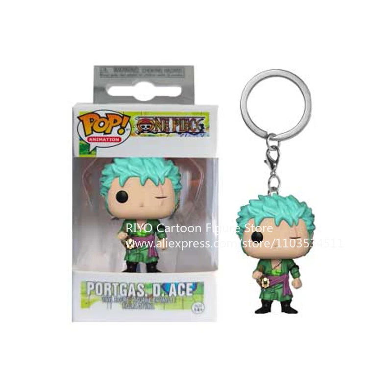 POP Keychain One Piece Figure Luffy ZORO Chopper AISI Luo Luffytaro Action Collection Model Toys Brinquedos For Christmas Gift - Slobuy