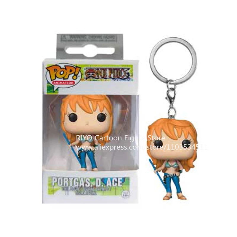 POP Keychain One Piece Figure Luffy ZORO Chopper AISI Luo Luffytaro Action Collection Model Toys Brinquedos For Christmas Gift - Slobuy