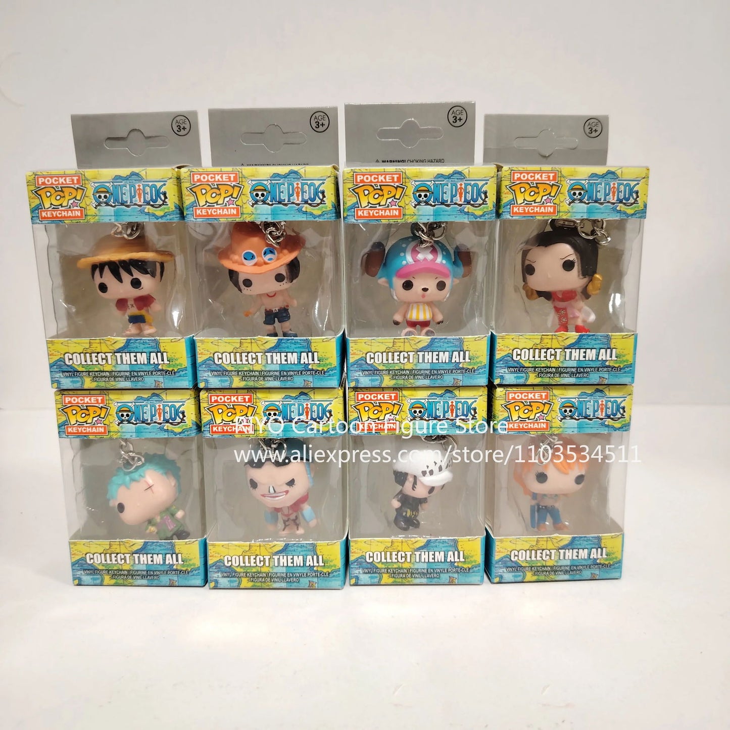 POP Keychain One Piece Figure Luffy ZORO Chopper AISI Luo Luffytaro Action Collection Model Toys Brinquedos For Christmas Gift - Slobuy