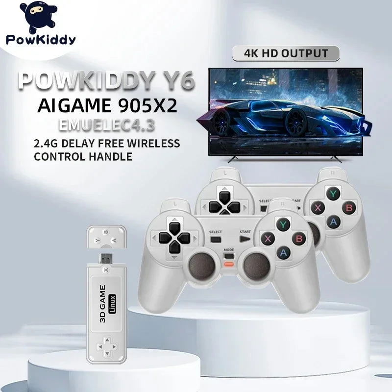 POWKIDDY Y6 Portable Video Game Players HD Retro Handheld Game Controllers TV Console Gaming Stick 40 Emulator 10000+ games - Slobuy