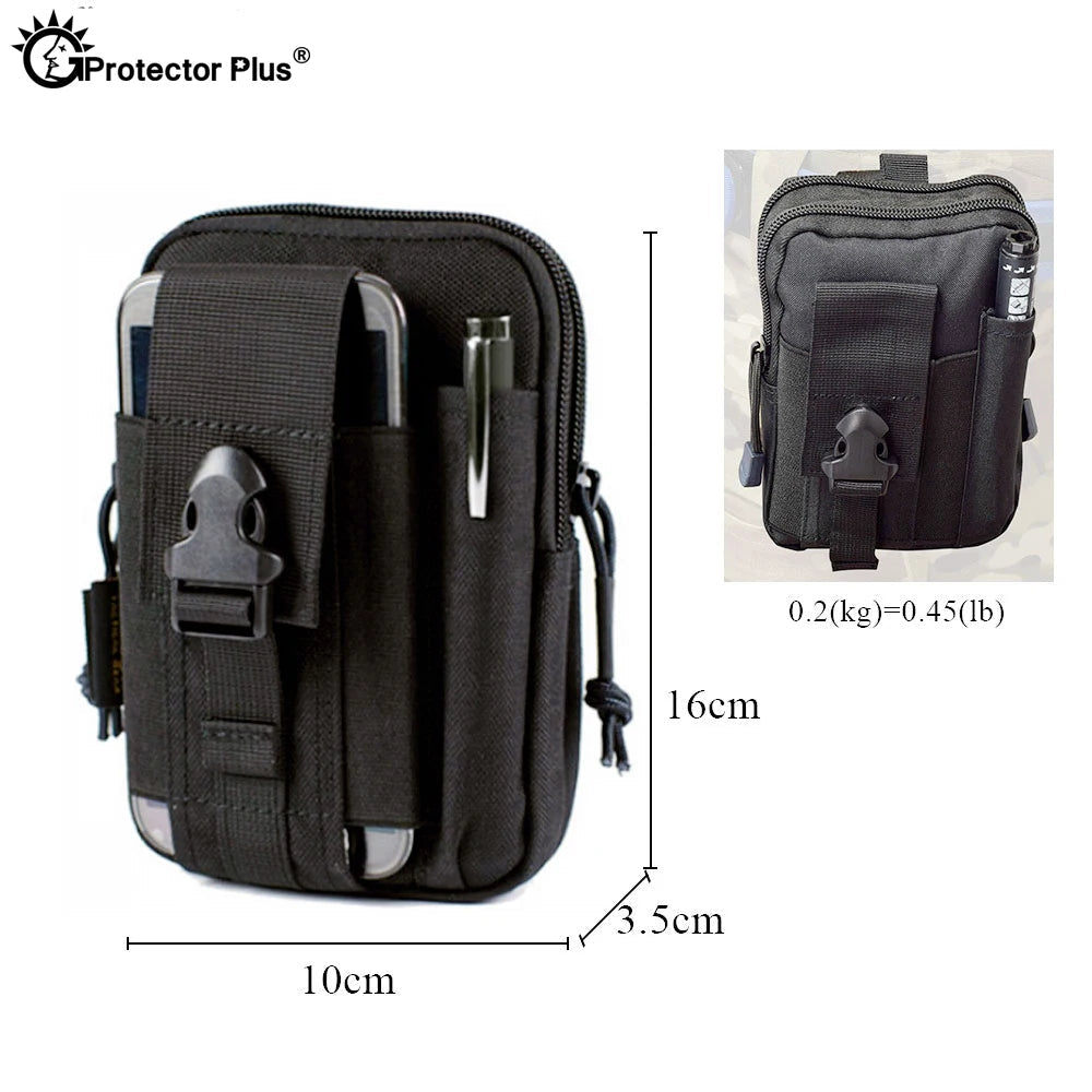 PROTECTOR PLUS Tactical Molle Accessory Bag Belt Waist  Phone Pouch Hiking Climbing Running Travel Multi-purpose Packs - Slobuy