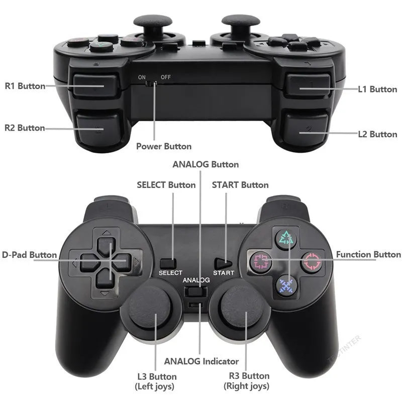 Wireless Controller For PS2/PS1 Gamepad Dual Vibration Shock For Sony Playstation 2 Joypad Joystick Controle USB PC Game Console - Slobuy