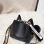 PU Leather Bucket Bag Large Capacity Single Shoulder Crossbody Bag with Shoulder Strap Have Printed for Women - Slobuy