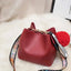 PU Leather Bucket Bag Large Capacity Single Shoulder Crossbody Bag with Shoulder Strap Have Printed for Women - Slobuy