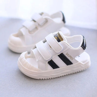 PU Leather Summer Sandals For Children 2024 Trend Fashion Boys Girls Beach Shoes Anti-slippery Soft-soled Toddler Shoes Footwear - Slobuy