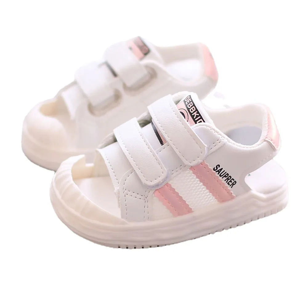 PU Leather Summer Sandals For Children 2024 Trend Fashion Boys Girls Beach Shoes Anti-slippery Soft-soled Toddler Shoes Footwear - Slobuy