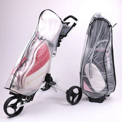 PVC Golf Bag Rain Cover Translucent Golf Bag Waterproof Cover with Zipper Golf Pole Bag Cover Portable Outdoor Golf Supplies - Slobuy