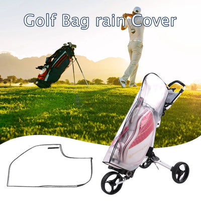 PVC Golf Bag Rain Cover Translucent Golf Bag Waterproof Cover with Zipper Golf Pole Bag Cover Portable Outdoor Golf Supplies - Slobuy