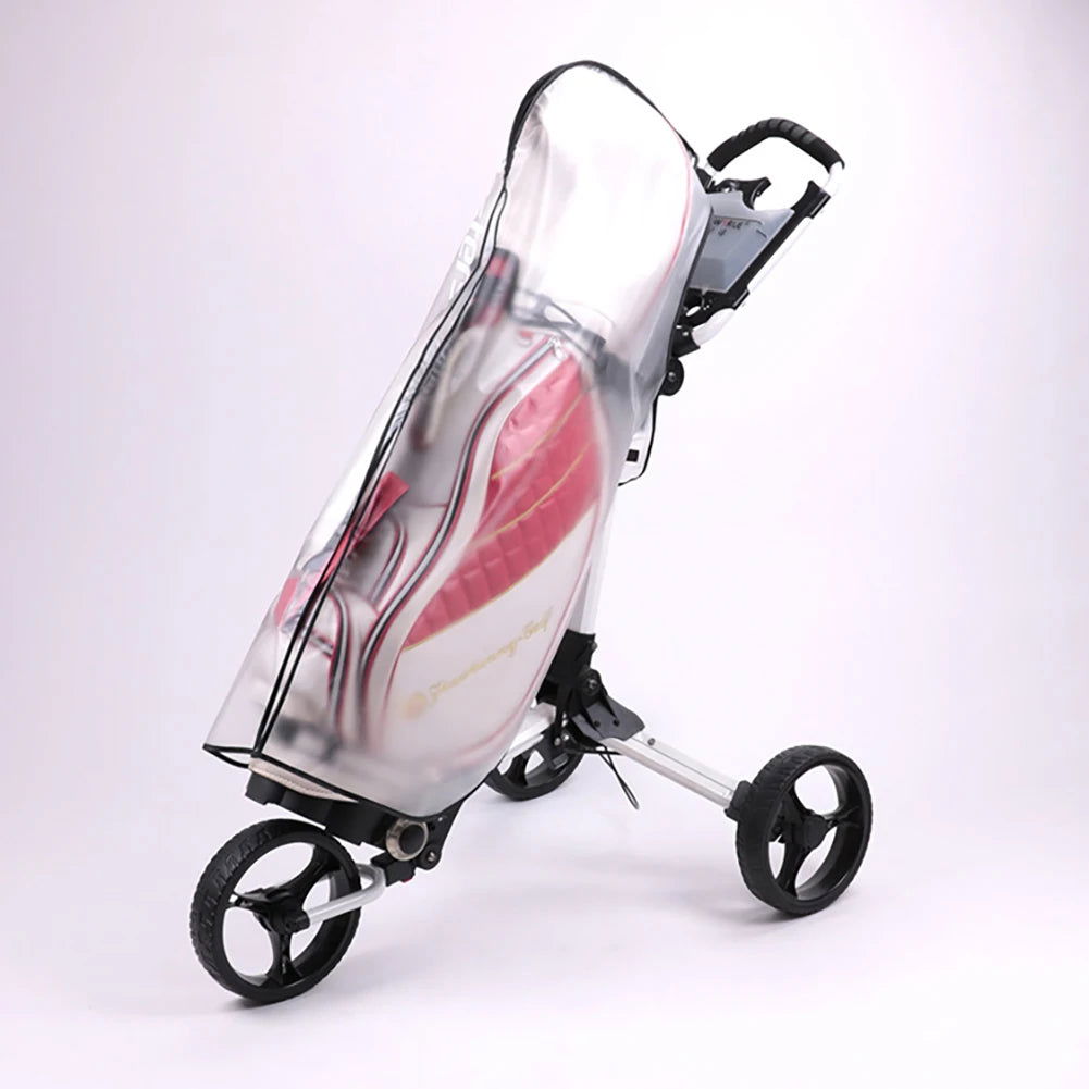 PVC Golf Bag Rain Cover Translucent Golf Bag Waterproof Cover with Zipper Golf Pole Bag Cover Portable Outdoor Golf Supplies - Slobuy