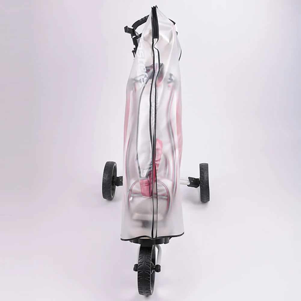 PVC Golf Bag Rain Cover Translucent Golf Bag Waterproof Cover with Zipper Golf Pole Bag Cover Portable Outdoor Golf Supplies - Slobuy