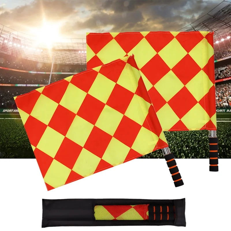 2pcs/Pack Soccer Referee Flags Professional Fair Play Sports Match Football Linesman Flags Sports Game Referee Equipment - Slobuy