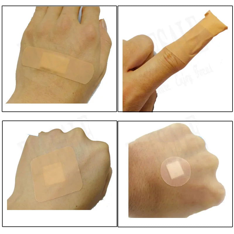 100Pcs/Pack Waterproof Band-Aids Bandages First Aid Medical Anti-Bacteria Wound Plaster Multi Size Home Travel Emergency Kits - Slobuy