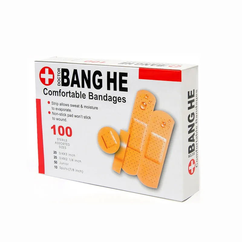 100Pcs/Pack Waterproof Band-Aids Bandages First Aid Medical Anti-Bacteria Wound Plaster Multi Size Home Travel Emergency Kits - Slobuy