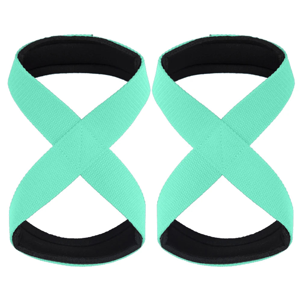 Padded Figure 8 Straps Deadlift Weight Lifting Wrist Straps Power Lifters Workout Pull-ups Horizontal Bar Gym Fitness - Slobuy