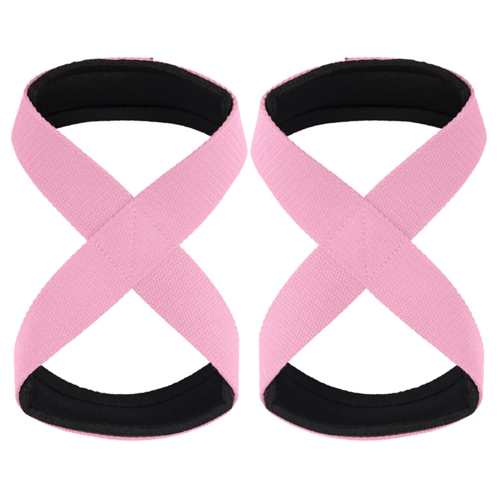 Padded Figure 8 Straps Deadlift Weight Lifting Wrist Straps Power Lifters Workout Pull-ups Horizontal Bar Gym Fitness - Slobuy