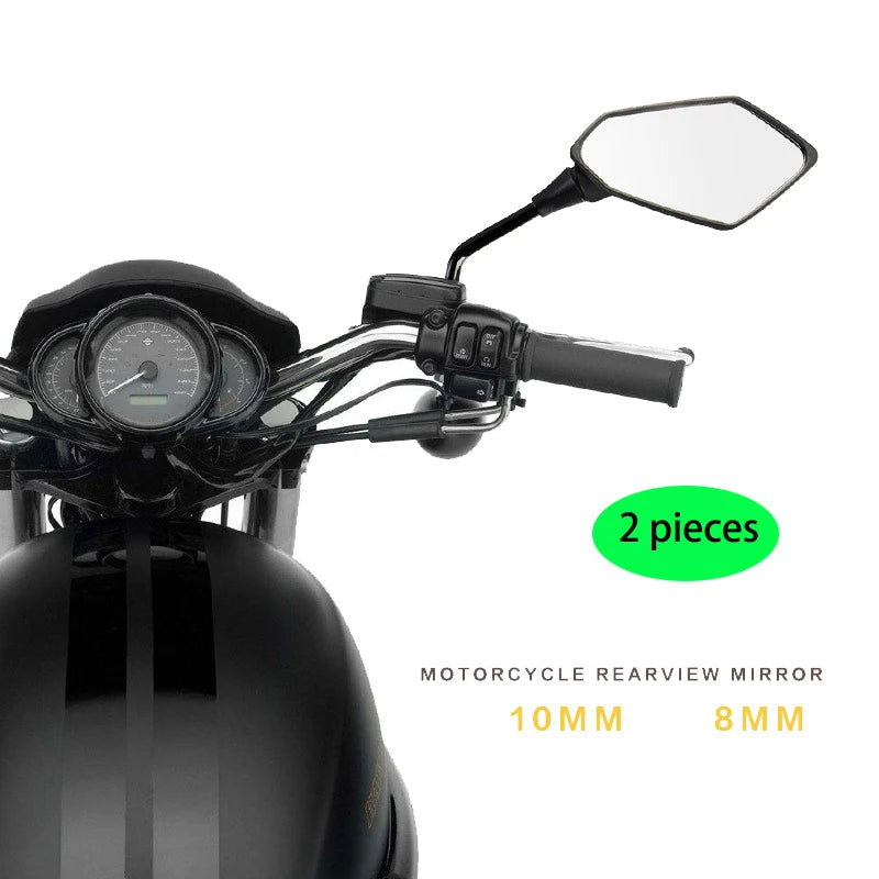 2Pcs/Pair Universial 8mm 10mm Motorcycle Mirror Scooter E-Bike Rearview Mirrors Electromobile Back Side Convex Mirror - Slobuy
