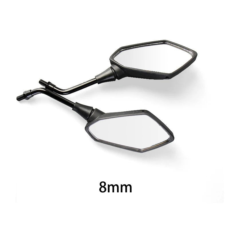 2Pcs/Pair Universial 8mm 10mm Motorcycle Mirror Scooter E-Bike Rearview Mirrors Electromobile Back Side Convex Mirror - Slobuy