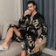 Pajama men's spring and autumn silk thin style oversized pajamas long sleeved bathrobes ice silk bathrobes home clothing summer - Slobuy