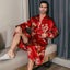 Pajama men's spring and autumn silk thin style oversized pajamas long sleeved bathrobes ice silk bathrobes home clothing summer - Slobuy