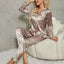 Pajamas Set Long Sleeve Sleepwear Women Button Down Nightwear Pj Sets Print Shirt with Trouser Loungewear Female Pyjamas Suits - Slobuy