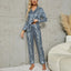 Pajamas Set Long Sleeve Sleepwear Women Button Down Nightwear Pj Sets Print Shirt with Trouser Loungewear Female Pyjamas Suits - Slobuy