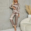 Pajamas Set Long Sleeve Sleepwear Women Button Down Nightwear Pj Sets Print Shirt with Trouser Loungewear Female Pyjamas Suits - Slobuy