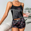Pajamas Womens Sexy Lingerie Satin Sleepwear Silk Cami Shorts Set Soft Sleep Pjs 2 Piece Nightwear Print Pajamas Mujer Homewear - Slobuy