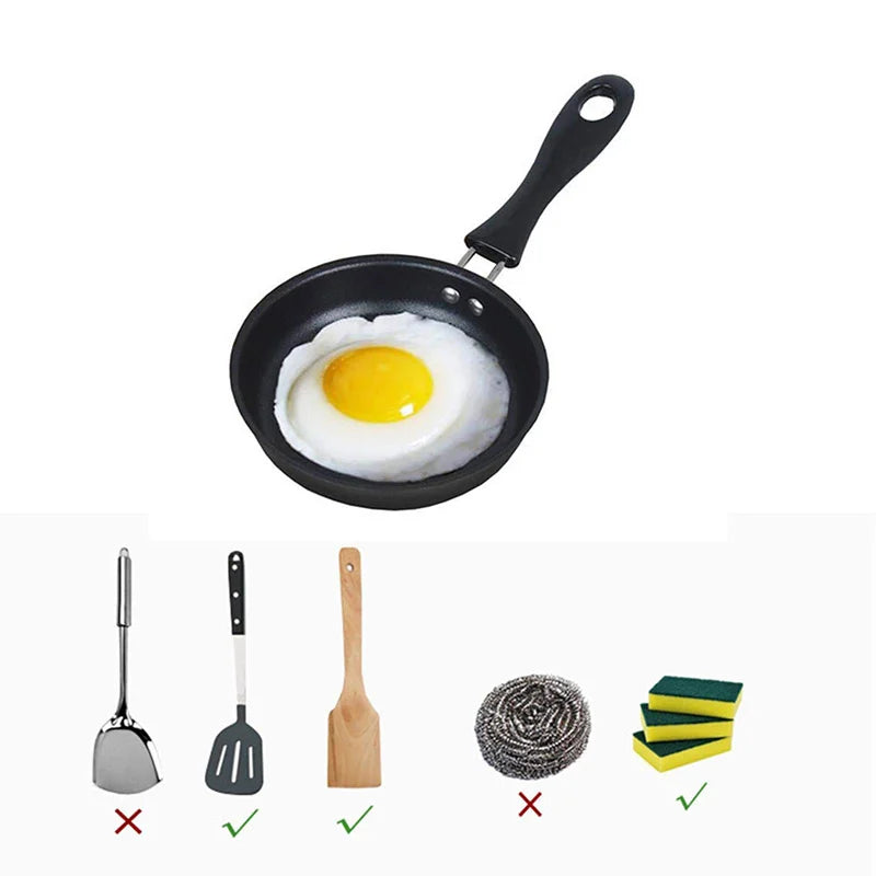 Pan Frying Egg Skillet Pot Mini Cooking Omelette Pans Nonstick Non Iron Stick Saucepan Fry Omelet Cast Pancake Pots 12cm - Slobuy