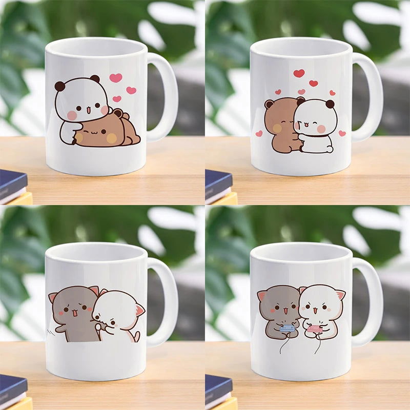 Panda Bear Bubu Dudu Coffee Milk Cup Mocha Cat Panda Bear Couple Christmas Mug Kawaii Cups Original Mugs Free Shipping Drinkware - Slobuy