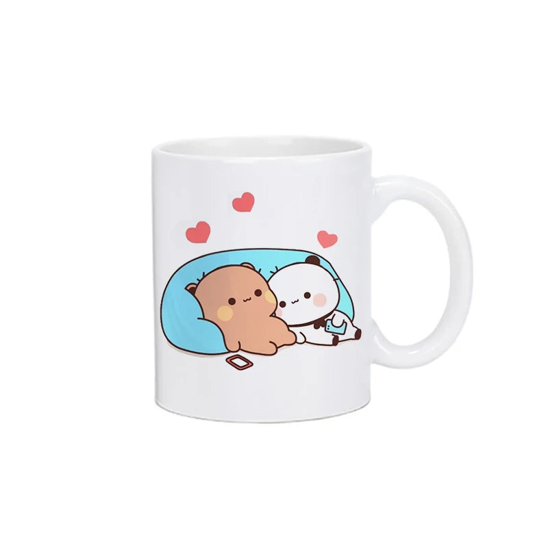 Panda Bear Bubu Dudu Coffee Milk Cup Mocha Cat Panda Bear Couple Christmas Mug Kawaii Cups Original Mugs Free Shipping Drinkware - Slobuy