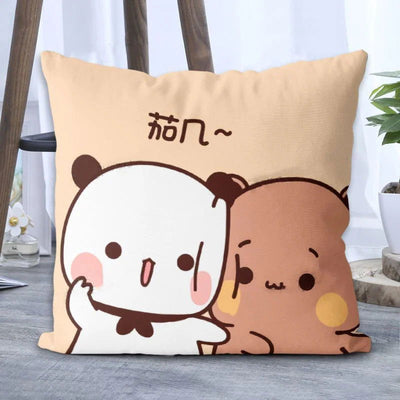 Panda Bubu And Dudu Printing Throw Pillow Cartoon Square Pillow Kawaii Anime Soft Waist Sofa Cushion Throw Bedroom Pillows - Slobuy