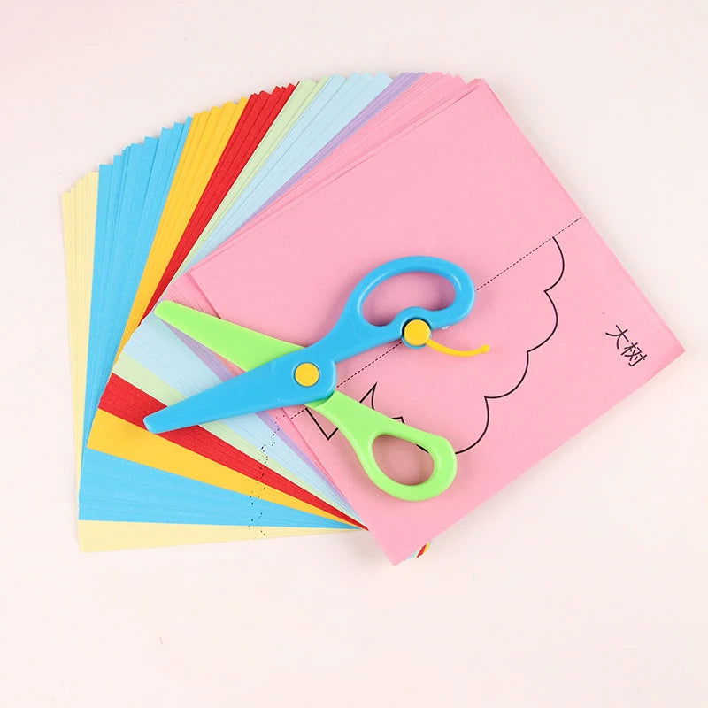 Paper-Cut Set Paper Cutting Scissor Skills Activity Cutting Book Kids Crafts Toys Kits Preschool with Child-Safe Scissors - Slobuy
